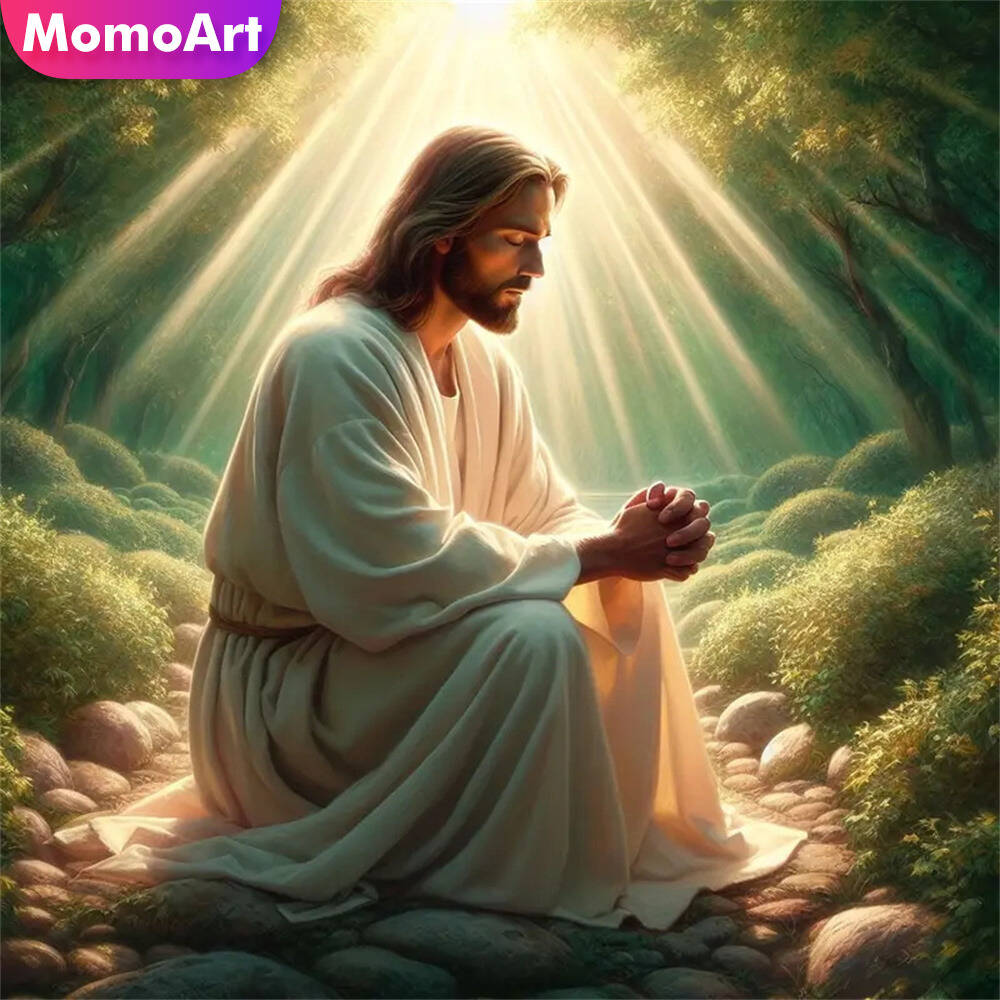 Embroidery Jesus - Momoart beer diamant mozaïek dier volledige