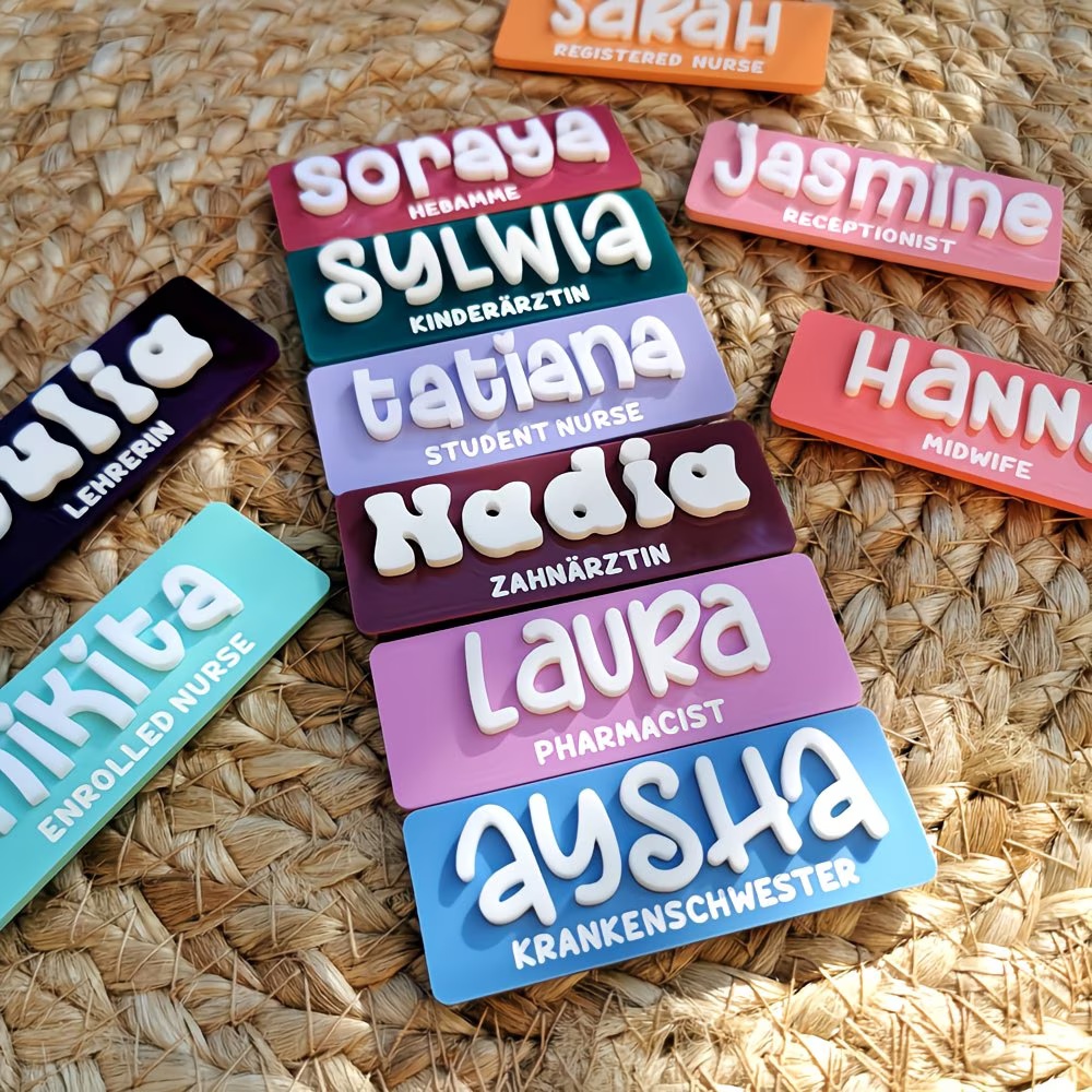 Embroidery Names - Gepersonaliseerde naam broche badges acryl aangepaste