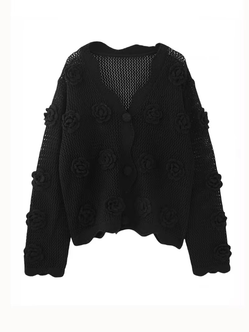 Embroidery Roses - 3D Witte Roos Bloemen Hol Vest