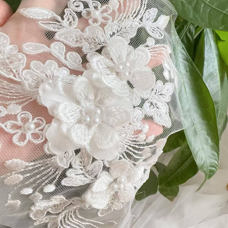 Embroidery White Dress - 2 STUKS = 1 paar, touwborduurwerk