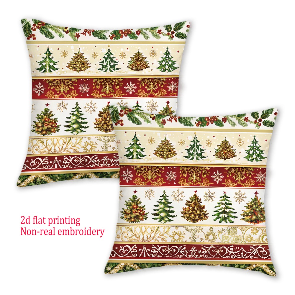Embroidery Xmas Decorations - 2 stuks, 2D platte vrolijke kerst