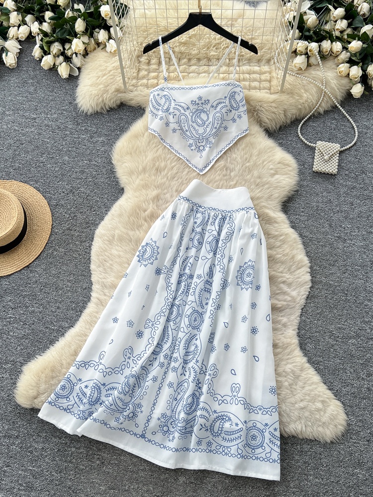 Embroidery White Dress - Zomerse bloemenborduurwerk tweedelige set damesmode witte