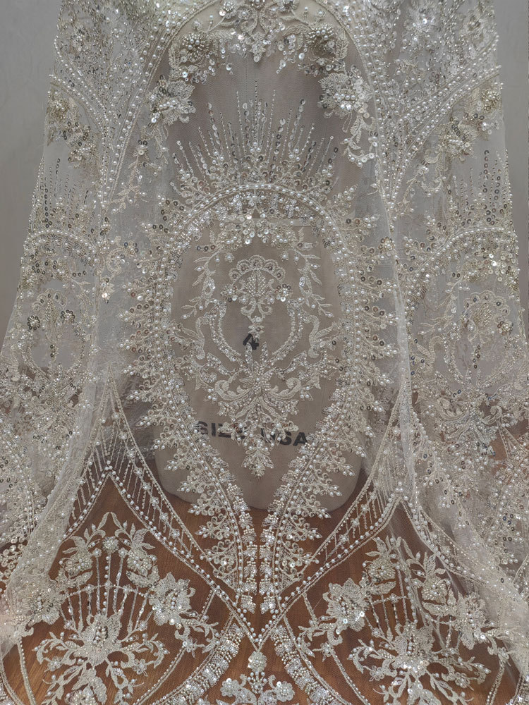 Embroidery White Dress - 1yard wit Hoge dichtheid Mesh Gaas