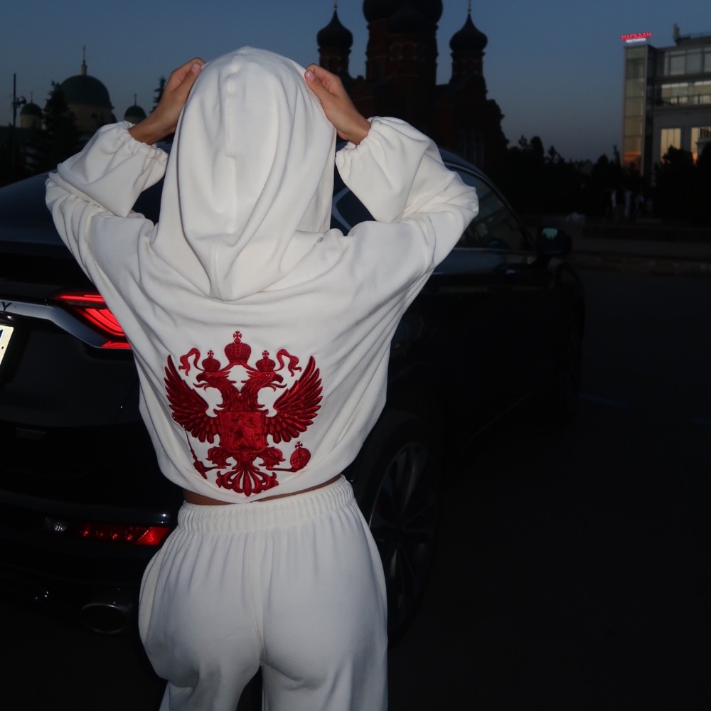 Embroidery A - Street Trend Back Geborduurde Hoodie Broekpak
