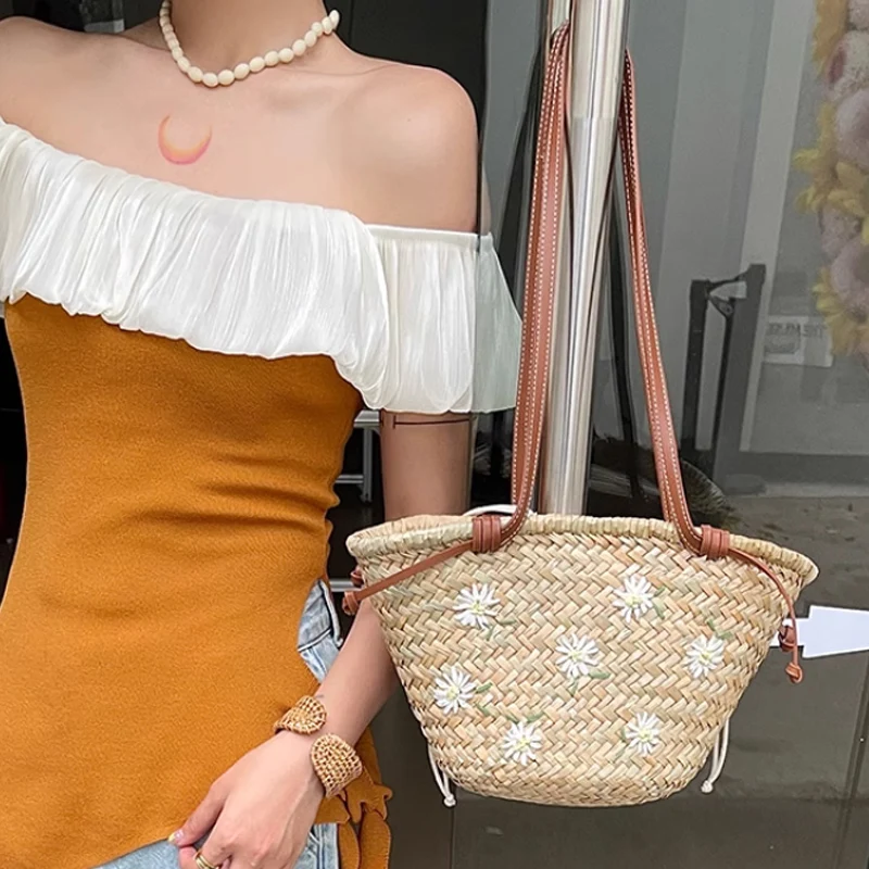 Casual natuurlijke stro schoud - Embroidery Bali recensie en prijs