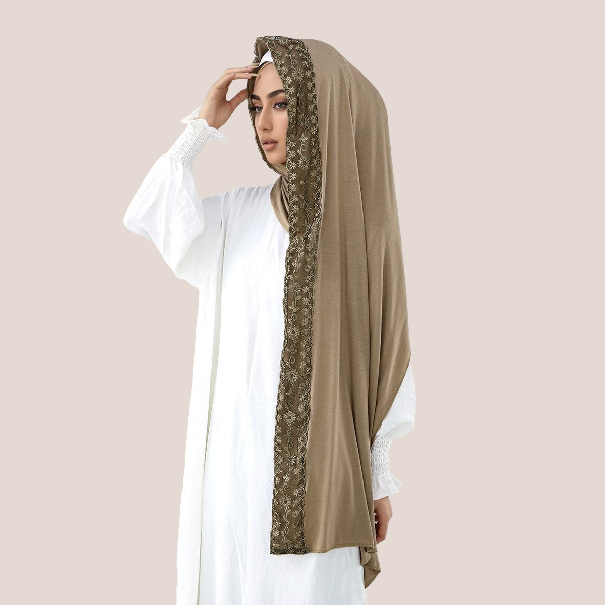 Kant Borduren Katoen Jersey Mo - Embroidery Hijab recensie en prijs