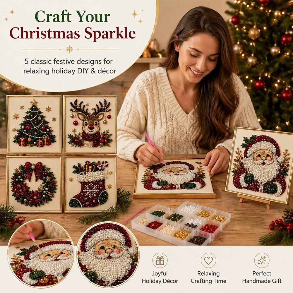 Kerstmis Kerstman Parel Kunst  - Embroidery Xmas Decorations recensie en prijs