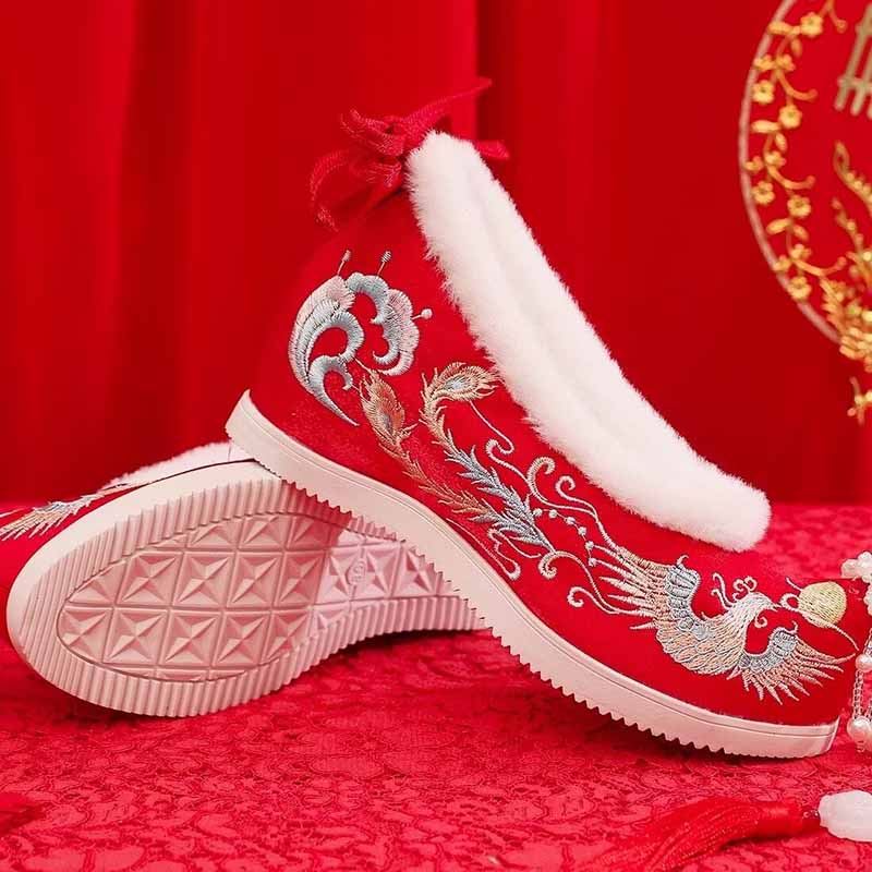 Winter Hanfu Schoenen Vrouwen  - Embroidery Red recensie en prijs