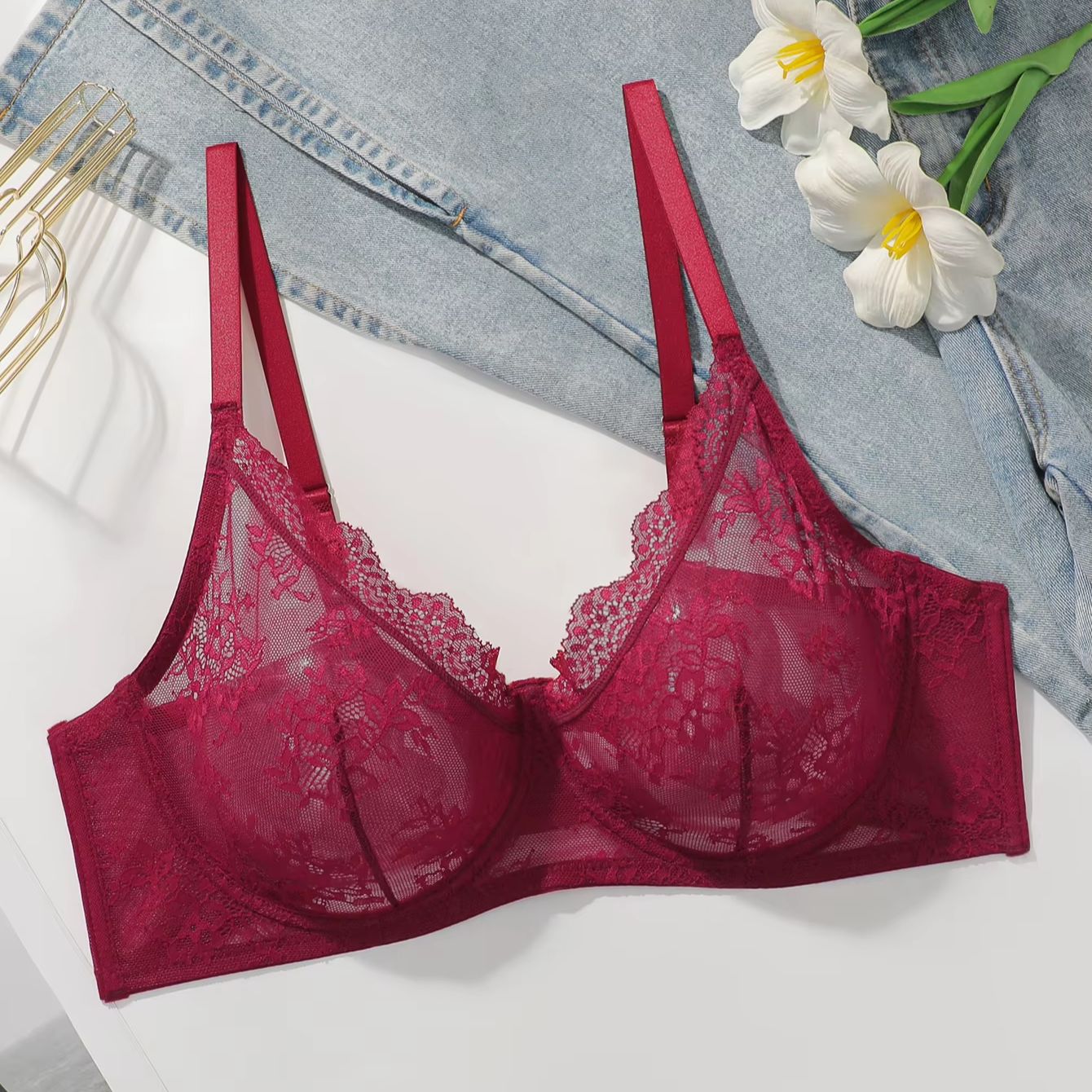 Dames grote maten rode kanten  - Embroidery Red recensie en prijs