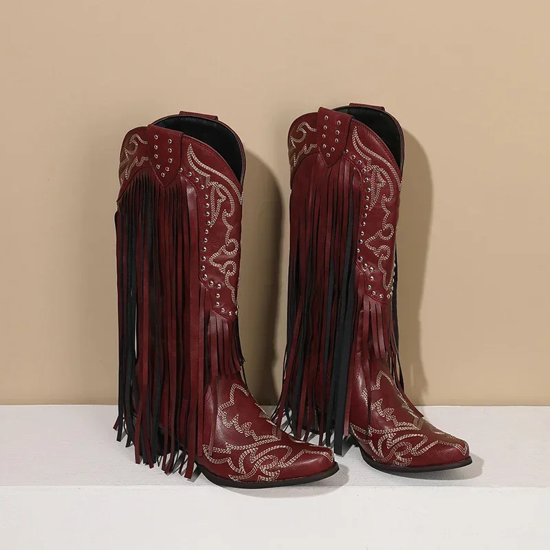 Fringe Rivet Western Dames Hal - Embroidery Red recensie en prijs