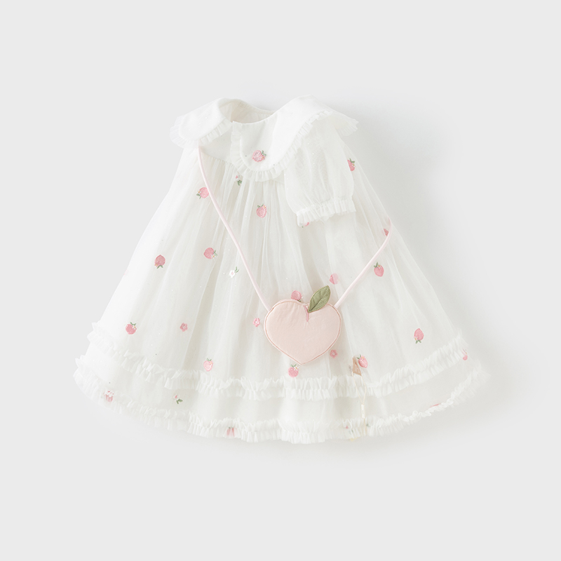 Dave Bella Meisjes Baby Mesh P - Embroidery White Dress recensie en prijs
