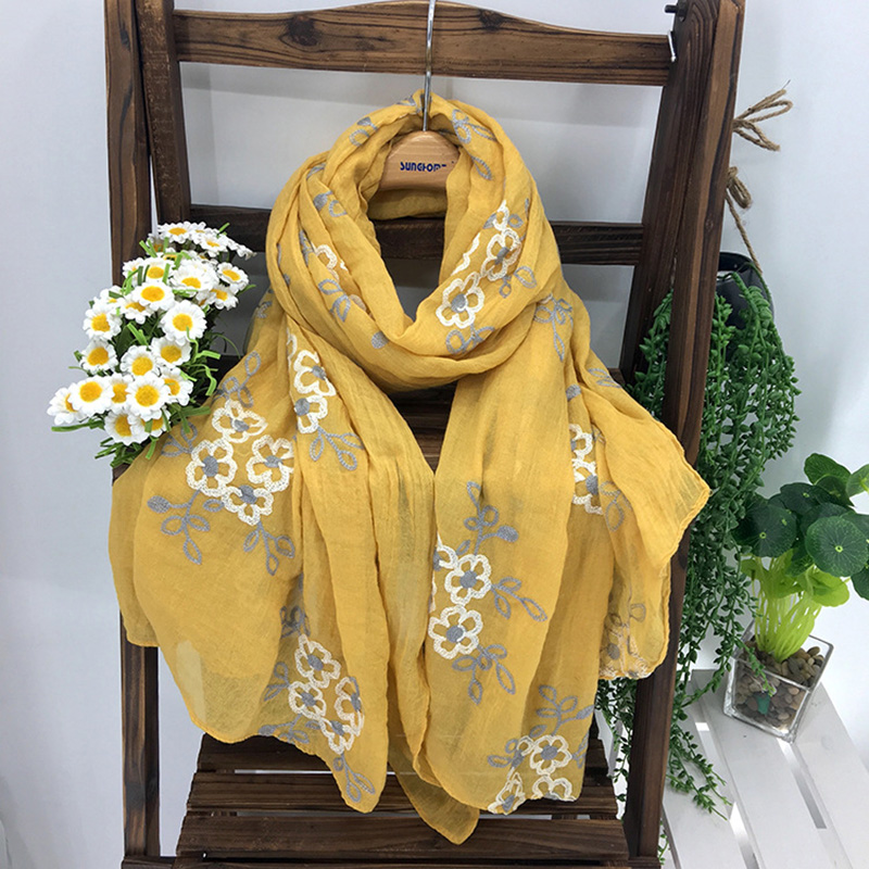 Veel kleuren etnisch borduurwe - Embroidery Hijab recensie en prijs