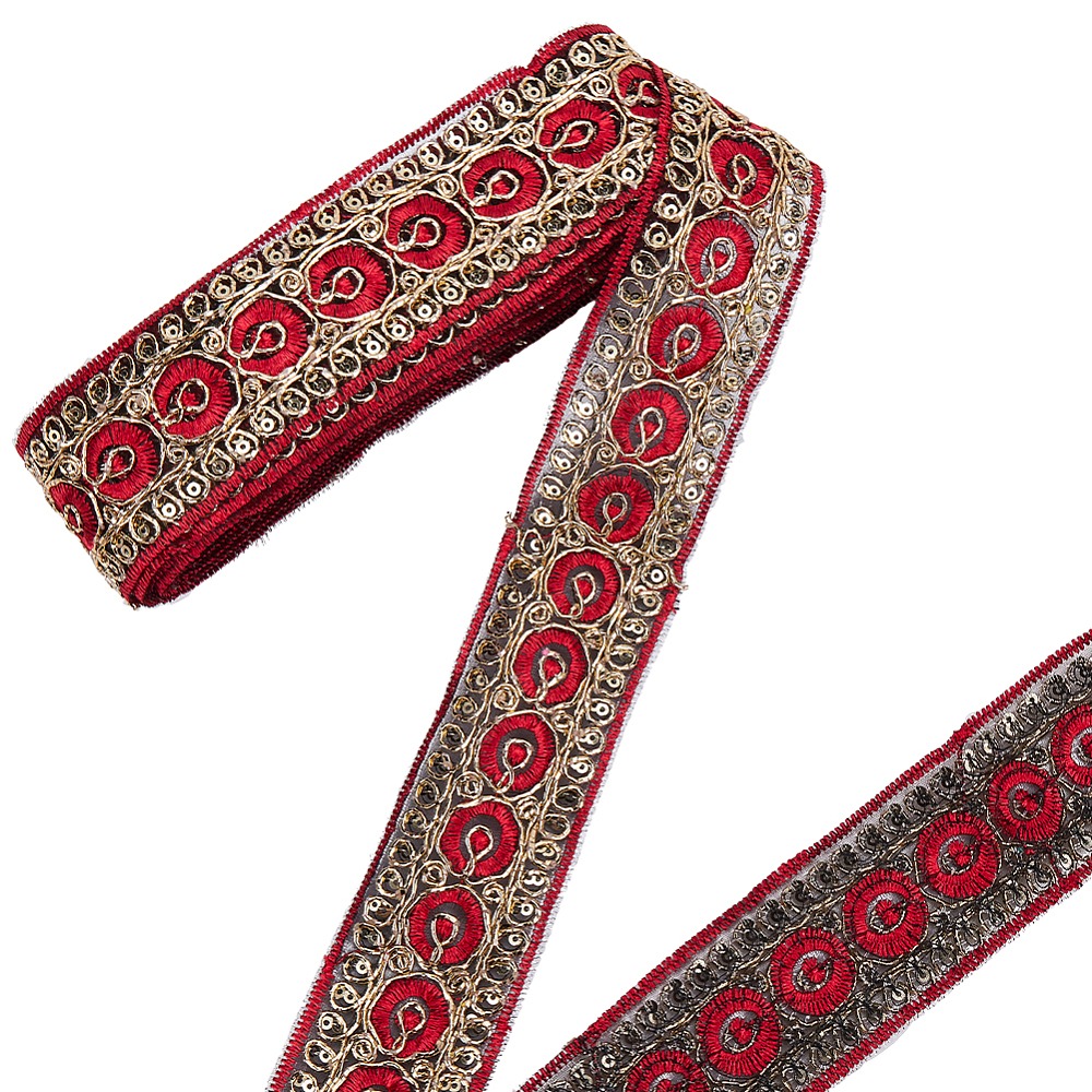 10 yards 1,77 inch rood gebord - Embroidery Red recensie en prijs