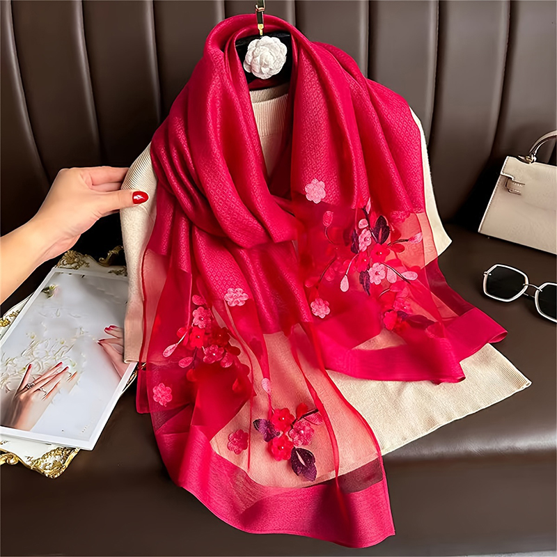 Vrouwen Zijde Wollen Sjaal Blo - Embroidery Hijab recensie en prijs