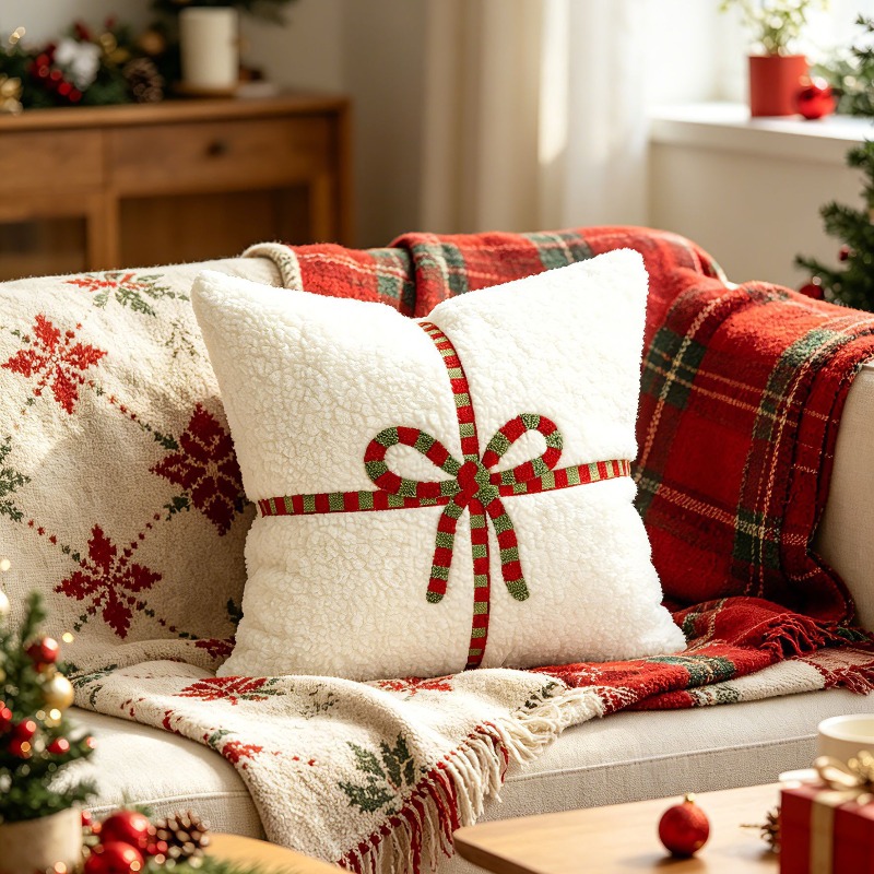 Kerst Teddy Fleece Sierkussenh - Embroidery Xmas Decorations recensie en prijs