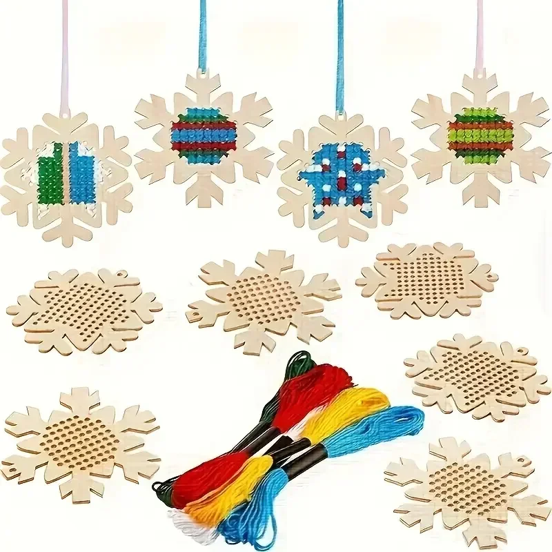 12Set Cross Stitch Hangende Ha - Embroidery Xmas Decorations recensie en prijs