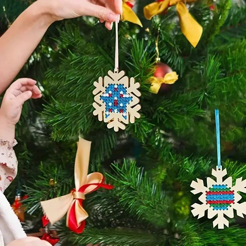 12Set Cross Stitch Hangende Ha - Embroidery Xmas Decorations recensie en prijs