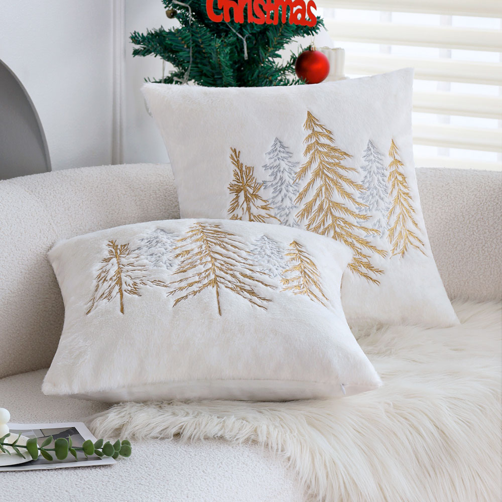 Kerst Faux Konijnenbont Kussen - Embroidery Xmas Decorations recensie en prijs