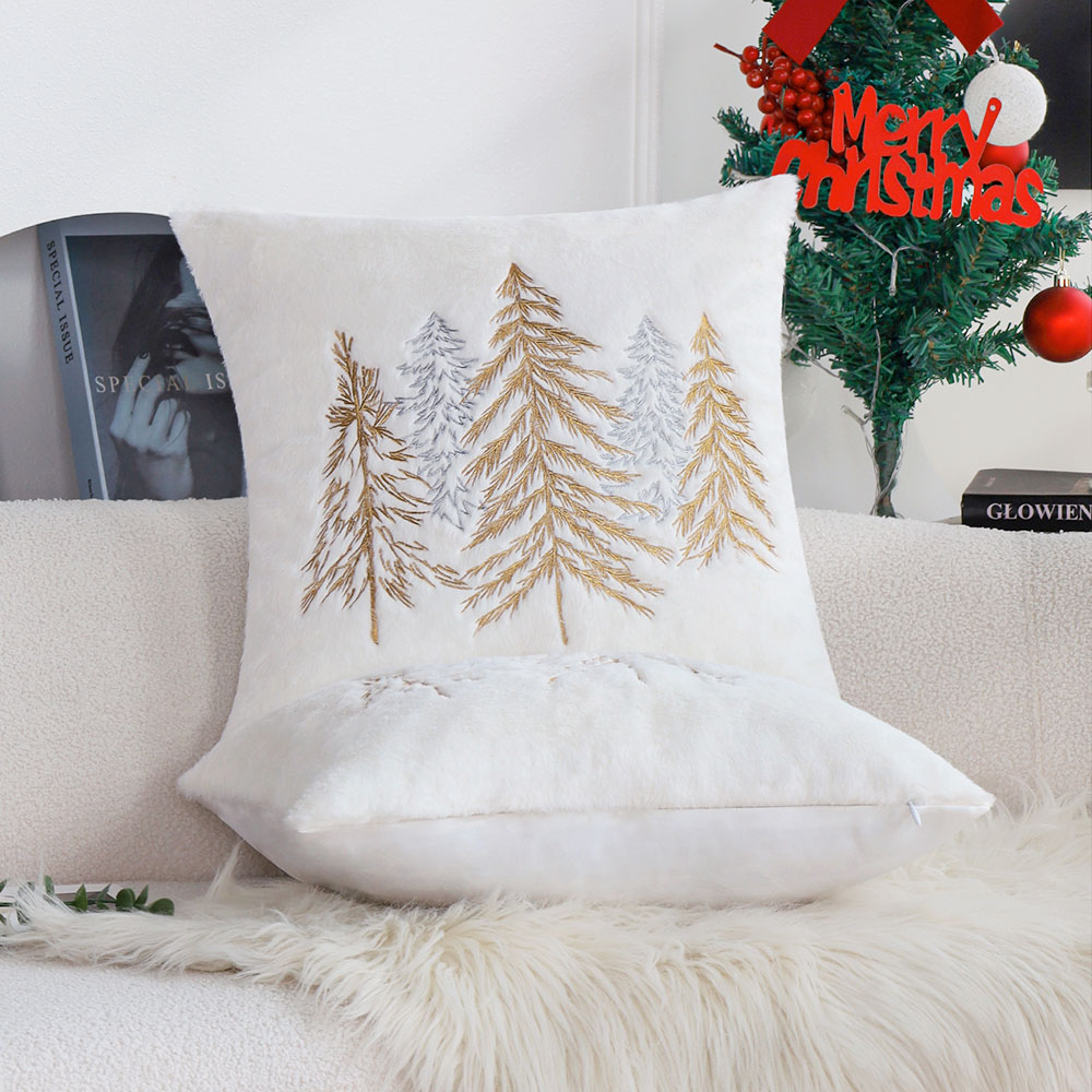 Kerst Faux Konijnenbont Kussen - Embroidery Xmas Decorations recensie en prijs