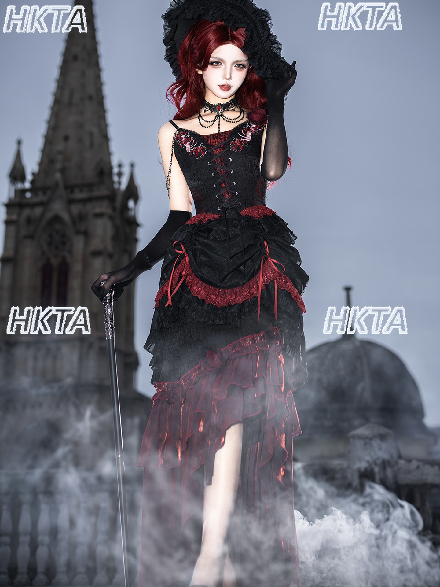 Elegante vintage donkere goth  - Embroidery Gothic recensie en prijs