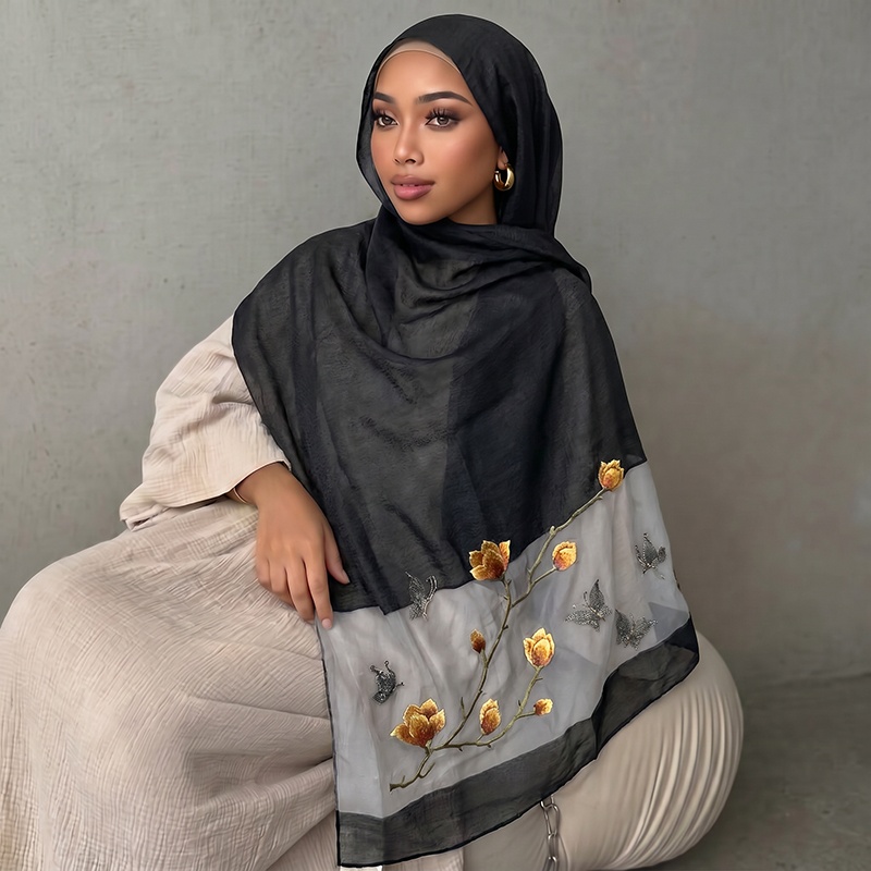 Sjaal Print Hijab Bandana Zijd - Embroidery Hijab recensie en prijs